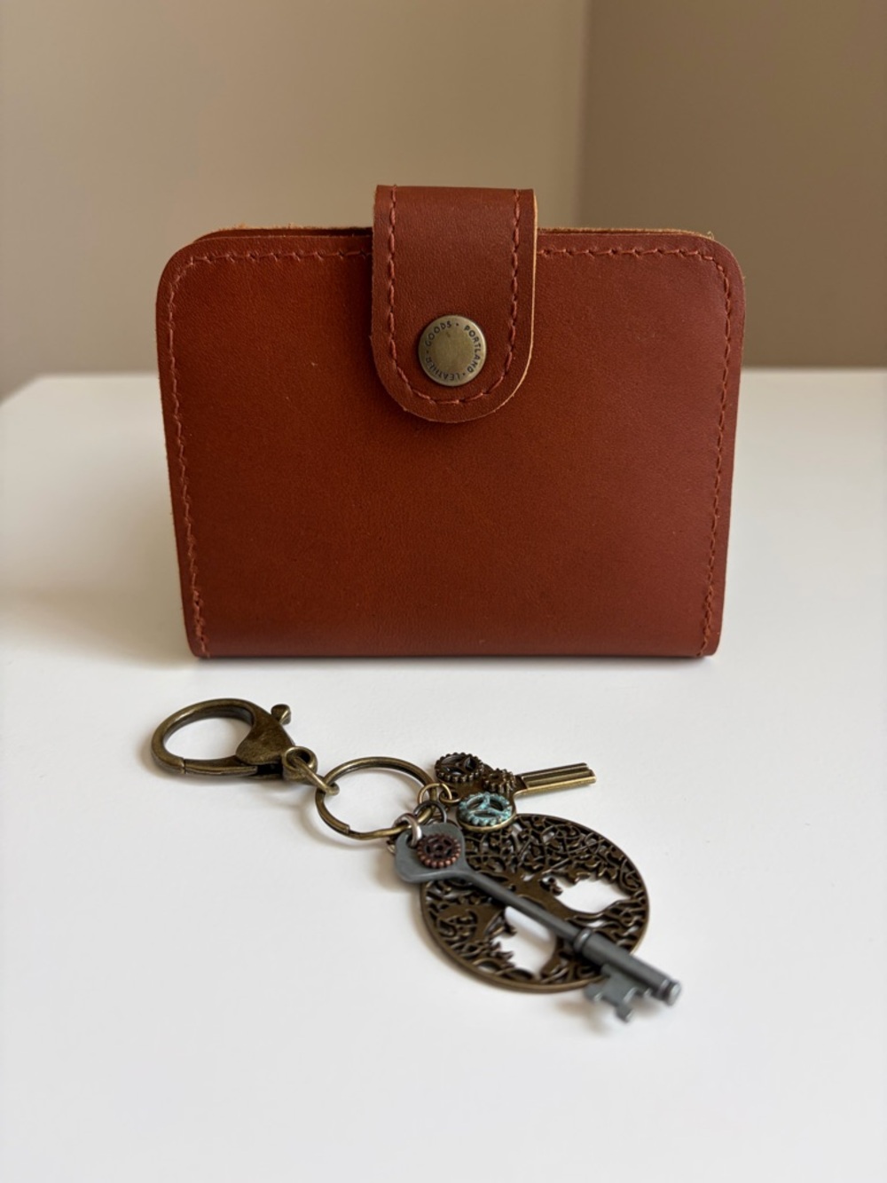 Portland Leather Mini Bifold Wallet And Bag Charm